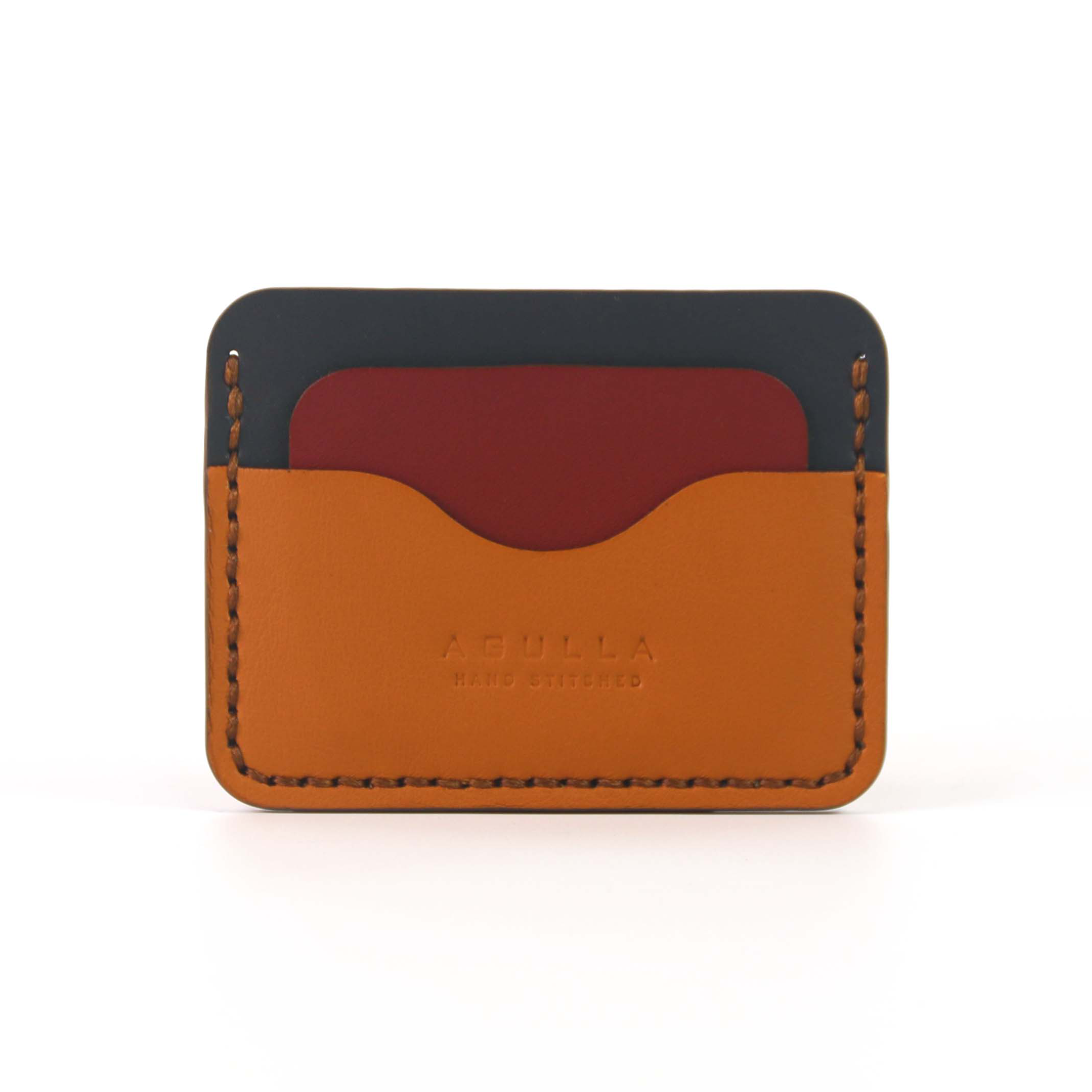 Alonso Cardholder - Navy & Burgundy & Ginger