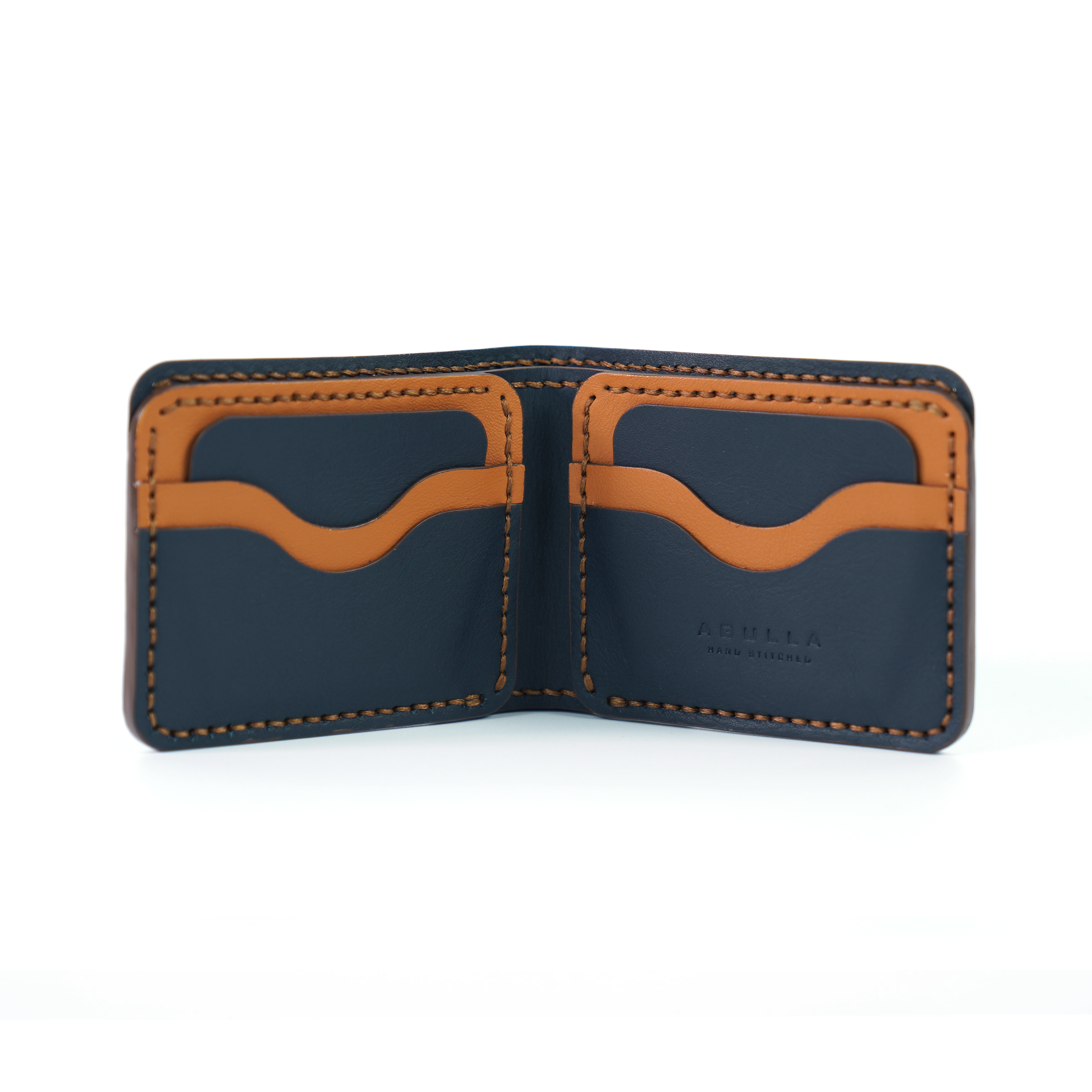 Alonso L Wallet - Navy & Ginger